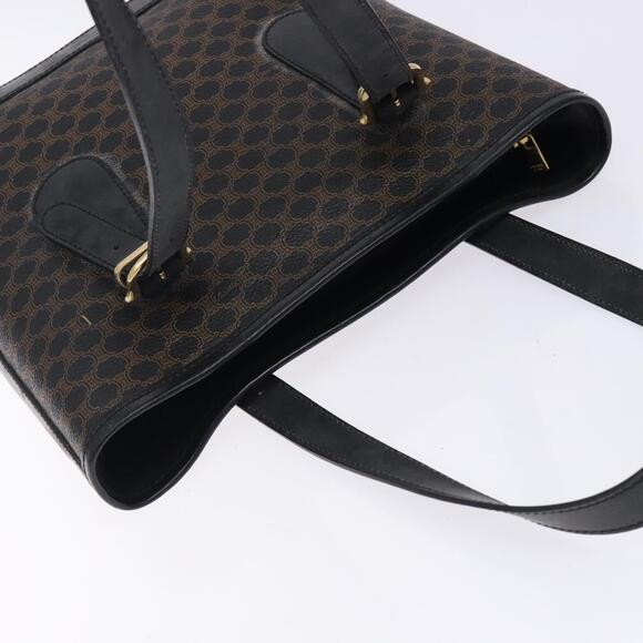 CELINE Macadam Canvas Tote Bag Pvc Leather Black Gold - Picture 6 of 12